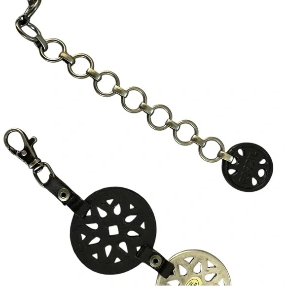 FOSSIL Men's Leather & Metal Belt Accessories Black & Silver Tone Waist 34”-36” - Picture 6 of 8